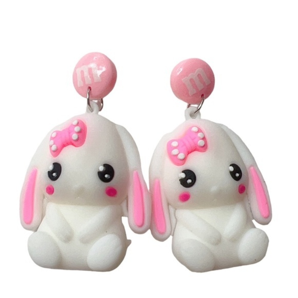 - Adorable Big Pink Bunny  Earrings